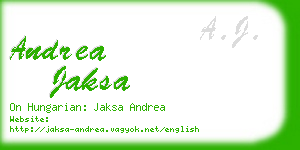 andrea jaksa business card